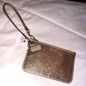 Gold Glitter Coach Wristlet